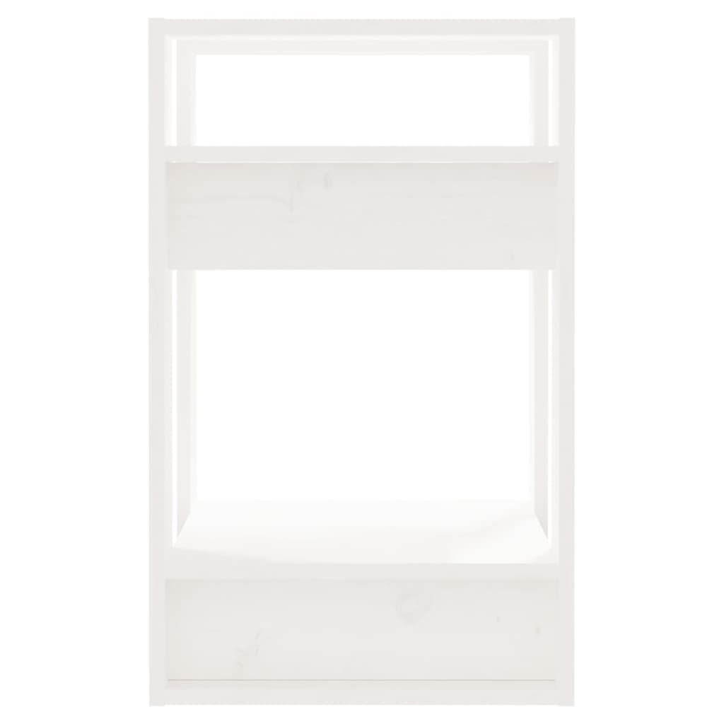 vidaXL Βιβλιοθήκη/Διαχωριστικό Χώρου Λευκό 41x35x57 εκ. Μασίφ Πεύκο