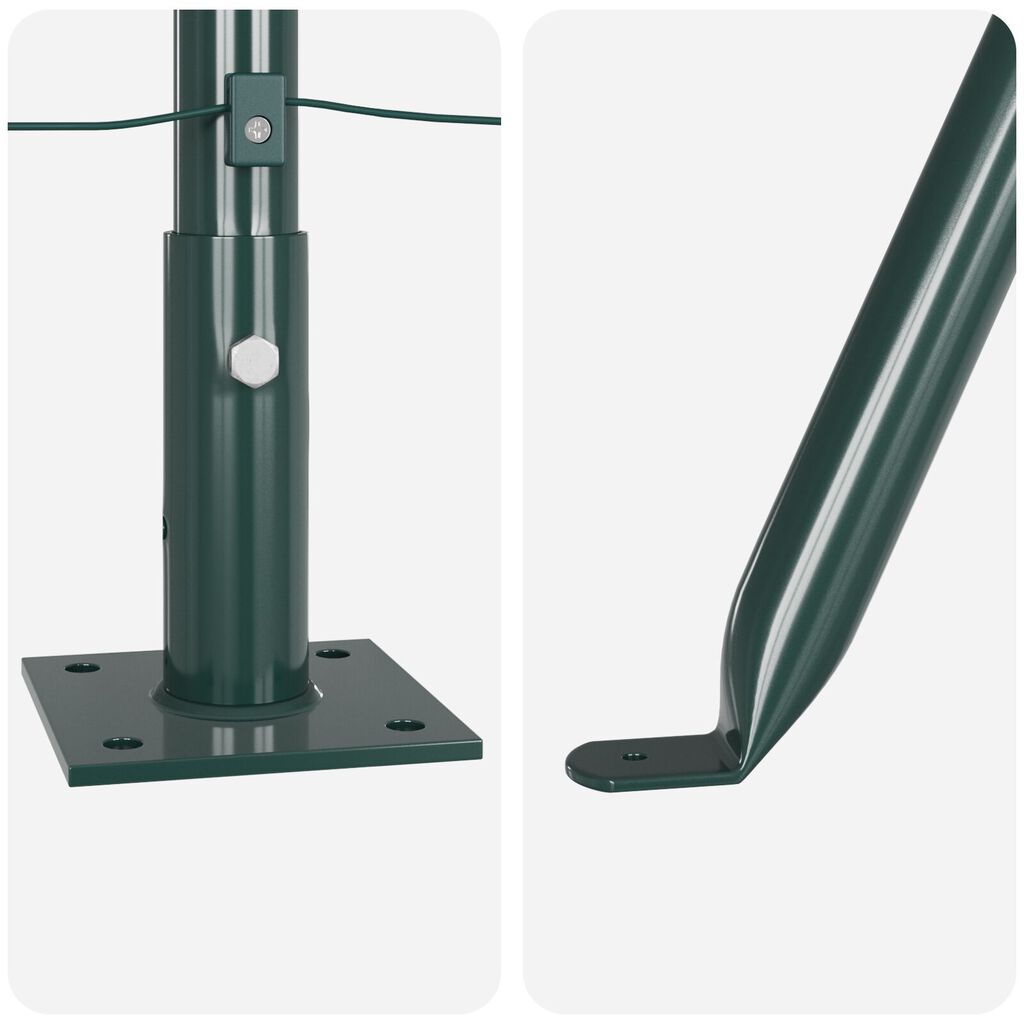 vidaXL Στυλίσκοι φράχτη με βάση 13 τεμ Ø32mm 90cm Γαλβανισμένος Χάλυψ