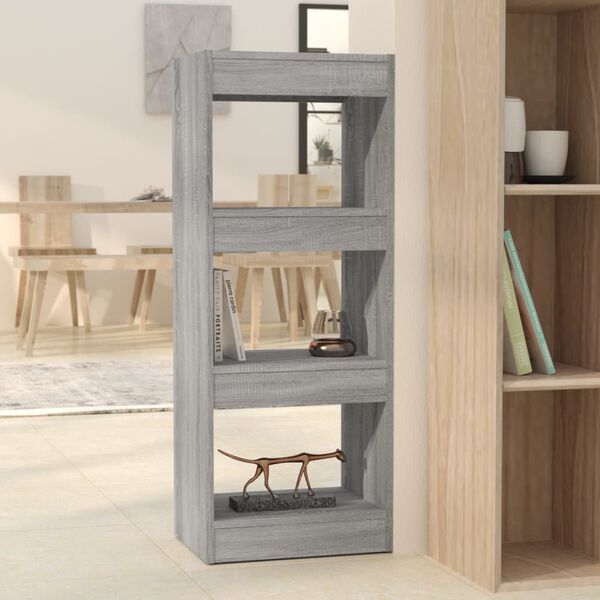 vidaXL Βιβλιοθήκη/Διαχωρ. Χώρου Γκρι Sonoma 40x30x103 εκ. Μοριοσανίδα