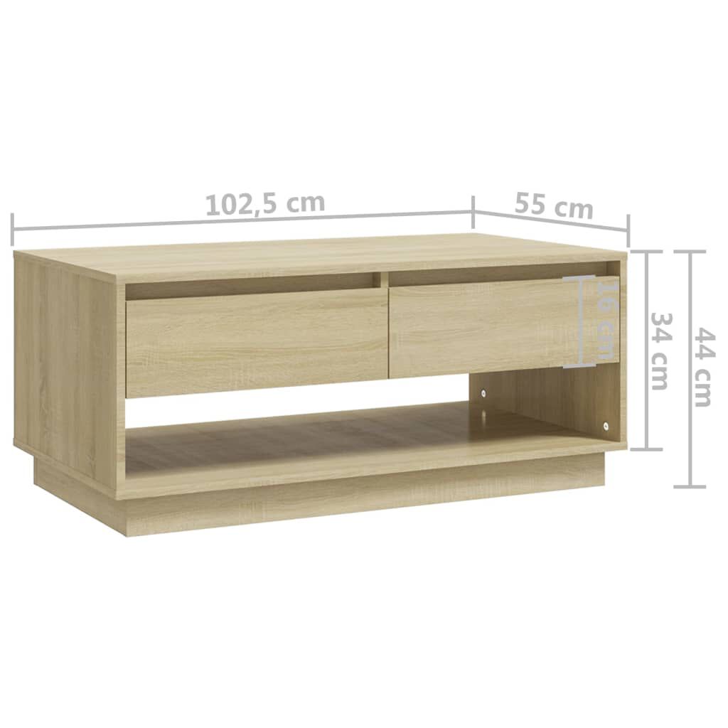 vidaXL Τραπεζάκι Σαλονιού Sonoma Δρυς 102,5x55x44 εκ. Επεξ. Ξύλο