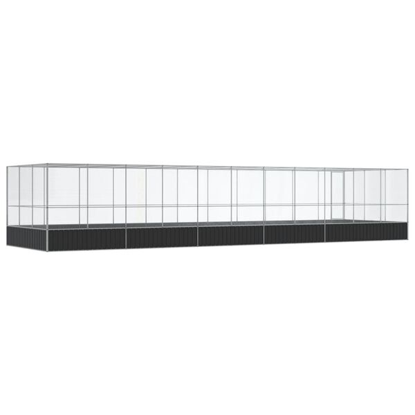 vidaXL Κλουβί με Επέκταση Ασημένιο 1139x307x212 εκ. Ατσάλινο