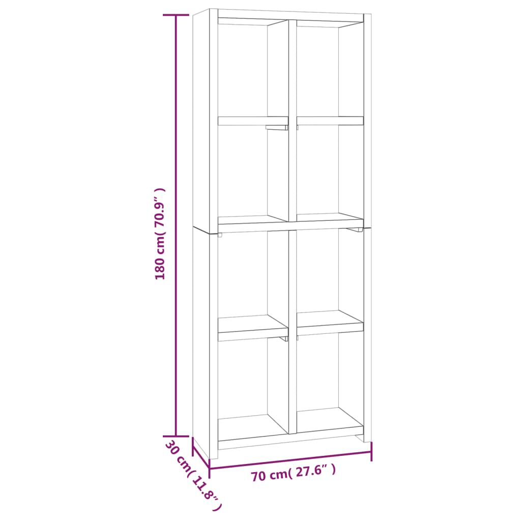 vidaXL Βιβλιοθήκη 70 x 30 x 180 εκ. από Μασίφ Ξύλο Teak