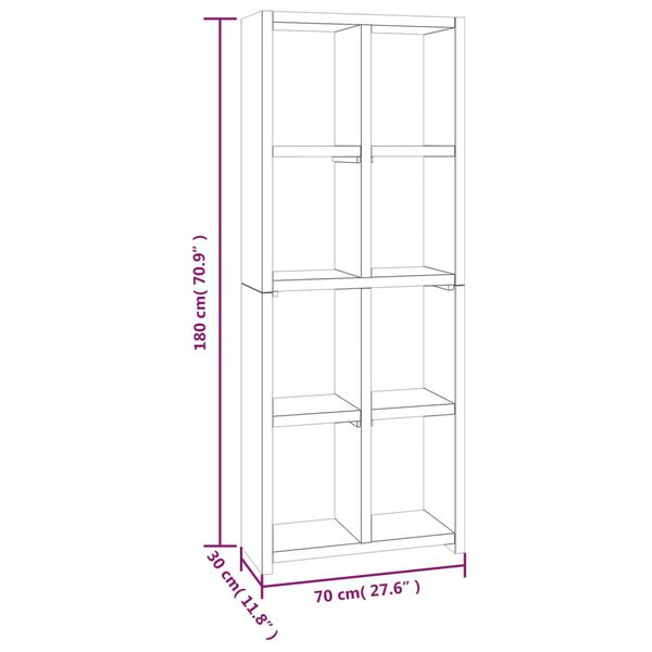vidaXL Βιβλιοθήκη 70 x 30 x 180 εκ. από Μασίφ Ξύλο Teak