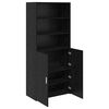 vidaXL Highboard &Mu;&alpha;ύ&rho;&eta; &Omicron;&xi;&upsilon;ά 80 x 42,5 x 185 &epsilon;&kappa; &Epsilon;&pi;&epsilon;&xi;&epsilon;&rho;&gamma;&alpha;&sigma;&mu;έ&nu;&omicron; &xi;ύ&lambda;&omicron;