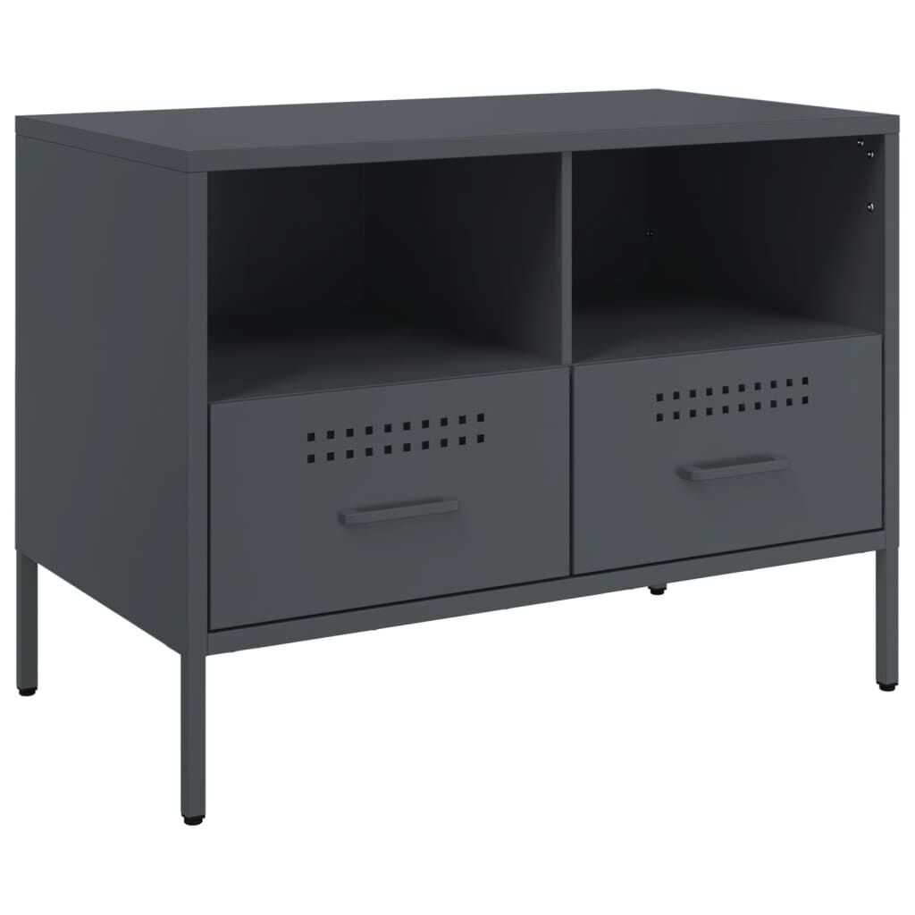vidaXL Έπιπλα Τηλεόρασης 2 τεμ. Ανθρακί 68x39x50,5 εκ. από Χάλυβα