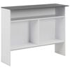 vidaXL Τραπέζι Μπαρ με 2 Επιφάνειες Λευκό / Γκρι 130 x 40 x 120 εκ.