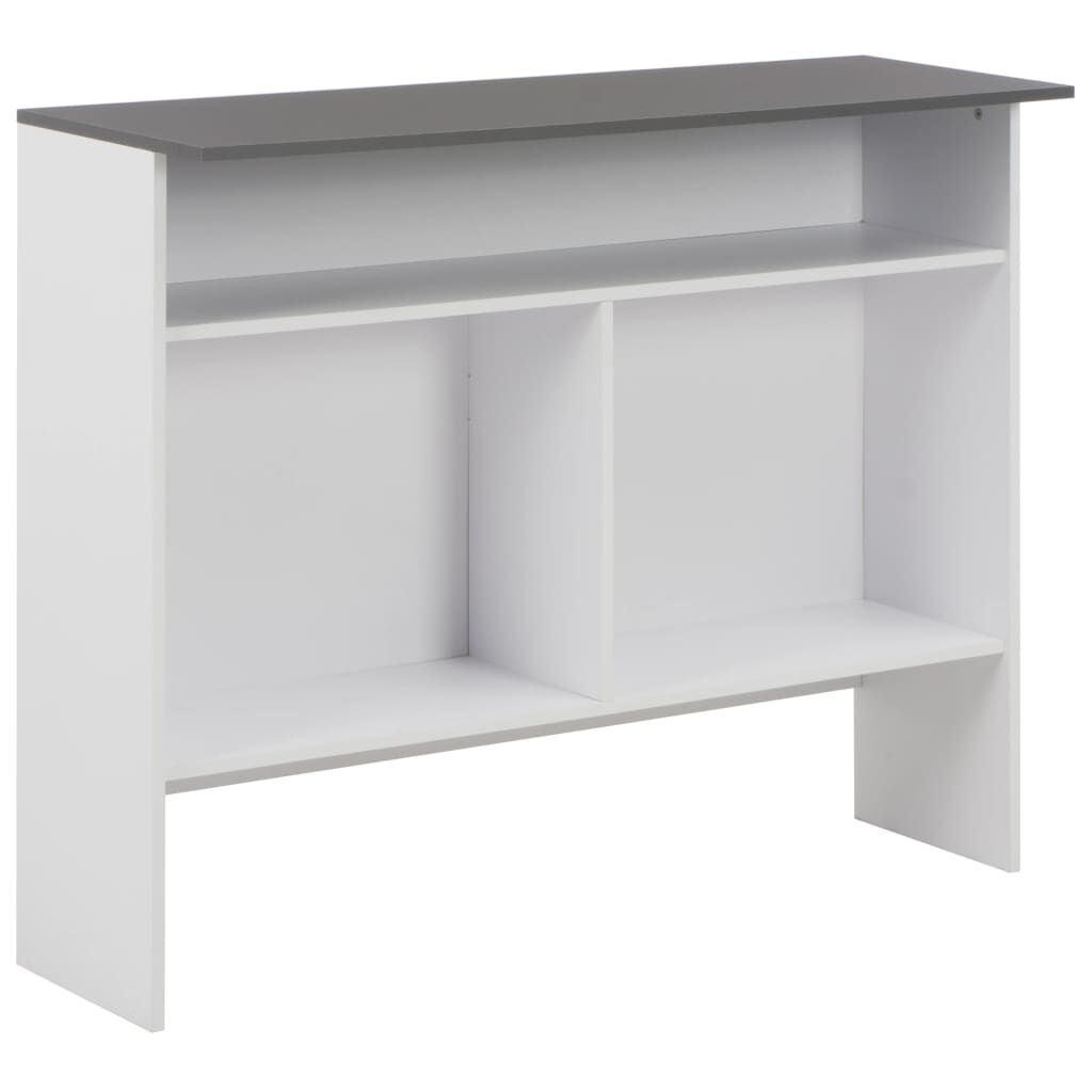 vidaXL Τραπέζι Μπαρ με 2 Επιφάνειες Λευκό / Γκρι 130 x 40 x 120 εκ.