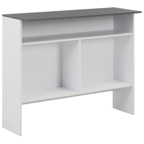 vidaXL Τραπέζι Μπαρ με 2 Επιφάνειες Λευκό / Γκρι 130 x 40 x 120 εκ.