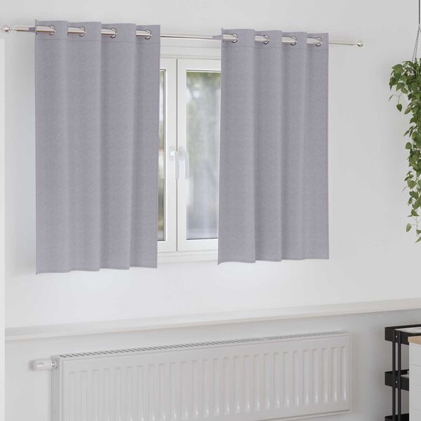 vidaXL Κουρτίνες 2 pcs Μεταλλικό Γκρι 140 x 140 cm Πολυεστέρας