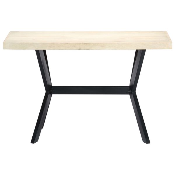 vidaXL Τραπεζαρία Λευκή 120 x 60 x 75 εκ. από Μασίφ Ξύλο Μάνγκο