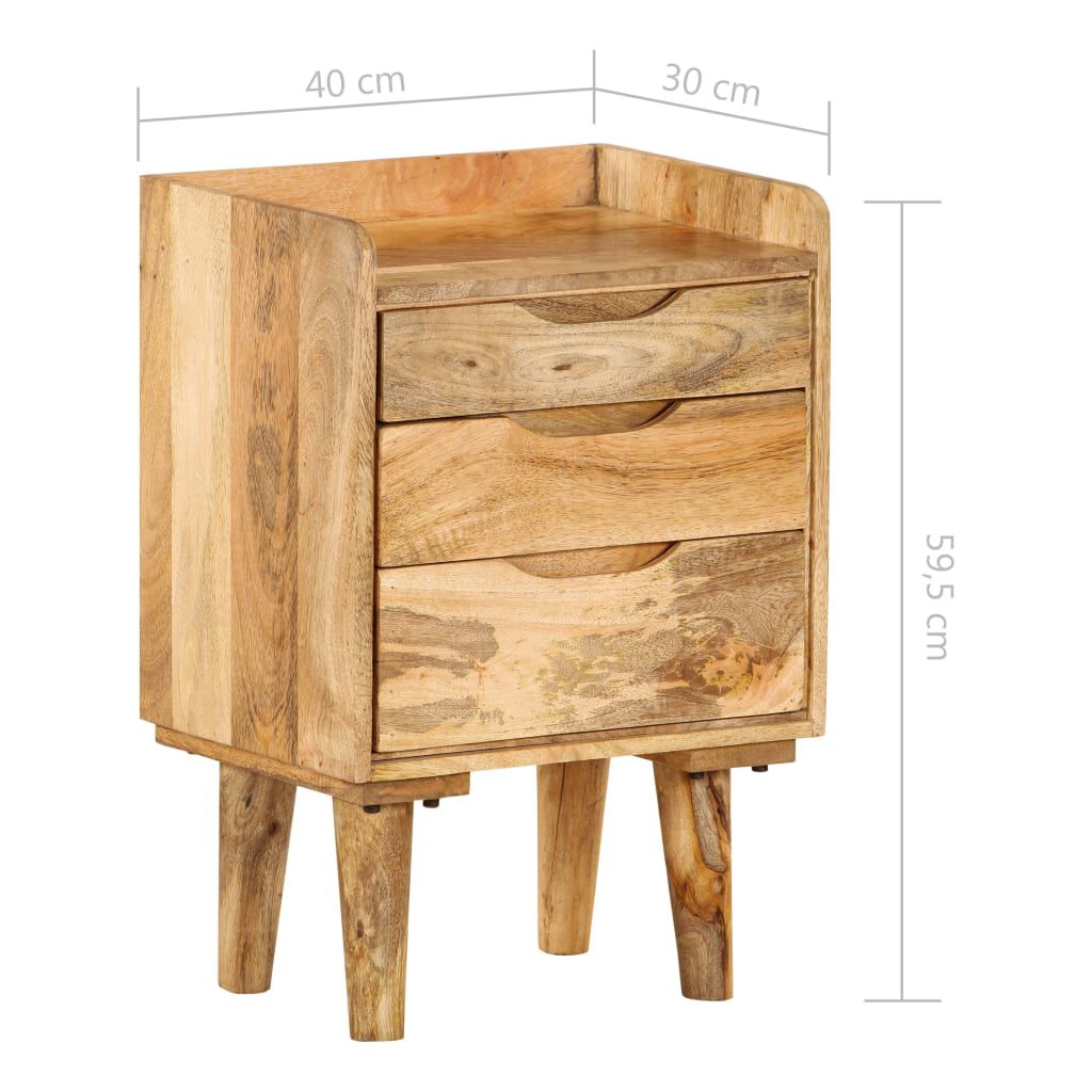 vidaXL Κομοδίνο 40 x 30 x 59,5 εκ. από Μασίφ Ξύλο Μάνγκο
