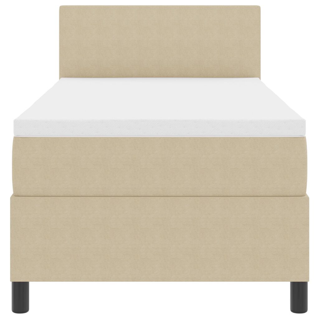 vidaXL Κρεβάτι Box Spring με Στρώμα Ανοιχτό Πράσινο Γκρι 90x200 εκ. Βελούδινο Ύφασμα