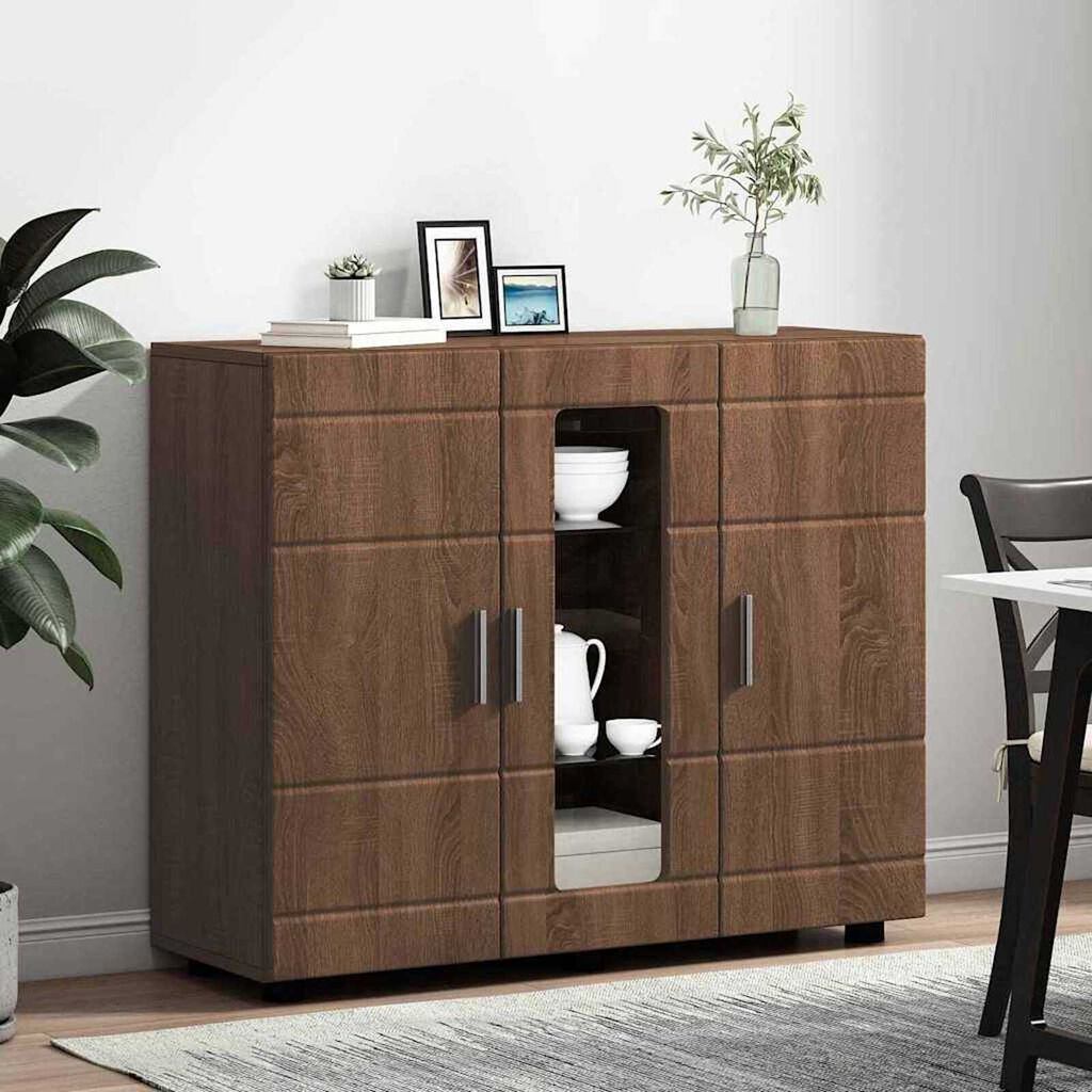 vidaXL Πλαϊνό γραφείο Καφέ δρυς 55.5 x 29 x 100 εκ Επεξεργασμένο ξύλο