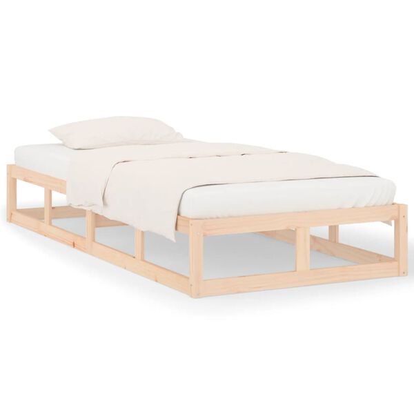 vidaXL Πλαίσιο Κρεβατιού 75 x 190 εκ. από Μασίφ Ξύλο Small Single