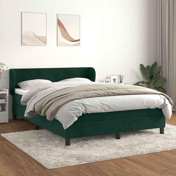 vidaXL &Kappa;&rho;&epsilon;&beta;ά&tau;&iota; Boxspring &mu;&epsilon; &Sigma;&tau;&rho;ώ&mu;&alpha; &Sigma;&kappa;&omicron;ύ&rho;&omicron; &Pi;&rho;ά&sigma;&iota;&nu;&omicron; 140x200&epsilon;&kappa;. &Beta;&epsilon;&lambda;&omicron;ύ&delta;&iota;&nu;&omicron;