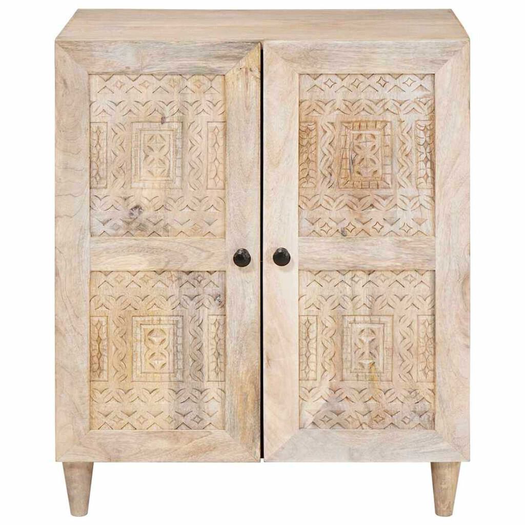 vidaXL Πλαϊνό γραφείο με ράφι Λευκό 60 x 33 x 75 cm Μασίφ ξύλο μάνγκο