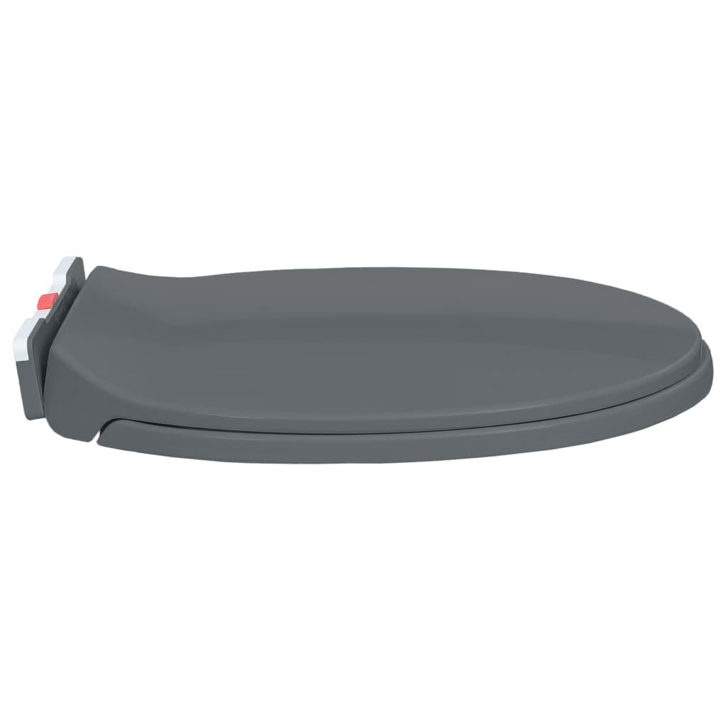 vidaXL Κάλυμμα Λεκάνης με Soft Close &amp; Quick Release Οβάλ Γκρι