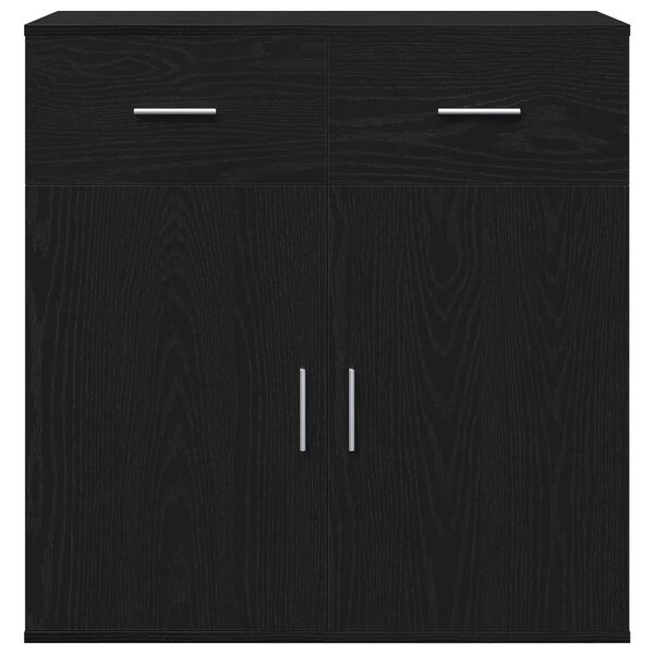 vidaXL Πλαϊνό γραφείο Μαύρη δρυς 79 x 38 x 80 εκ Επεξεργασμένο ξύλο