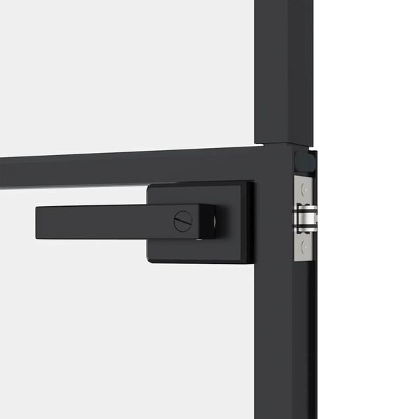 vidaXL Εσωτερική Πόρτα 76x201,5 εκ. Ψημένο Γυαλί και Λεπτό Αλουμίνιο