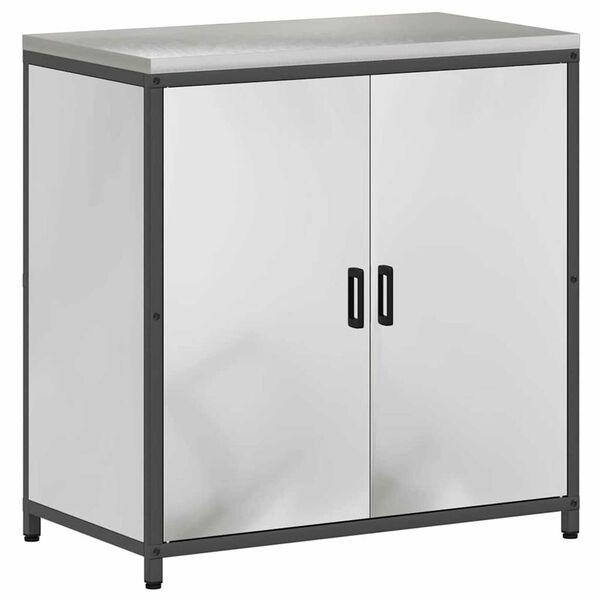 vidaXL Σετ Αποθήκευσης Κουζίνας με ράφι 3 pcs Ασημί 210 x 50 x 92 εκ