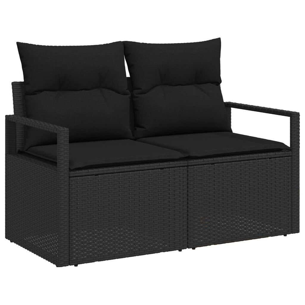 vidaXL σετ καναπέ κήπου 10 pcs Μαύρο Μεγάλο Ρατάν