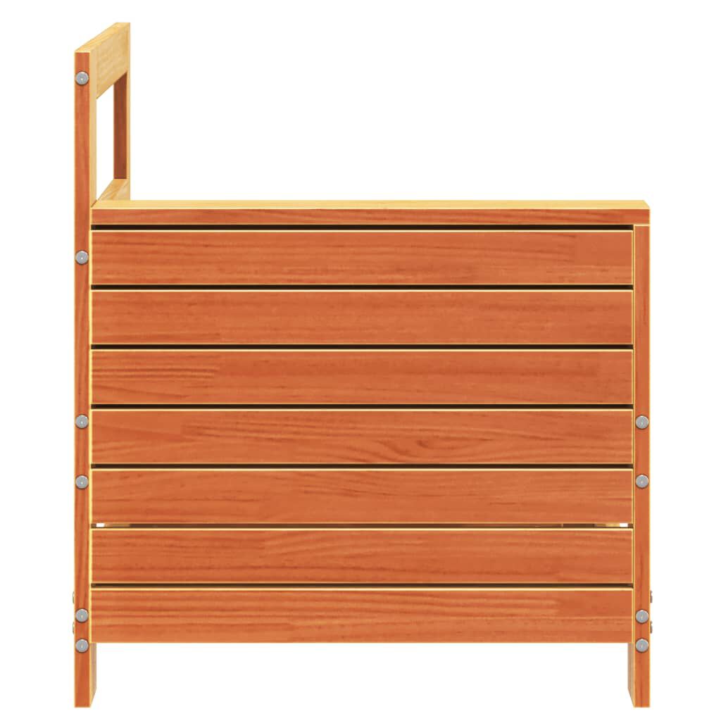 vidaXL Καναπές Κήπου με Μπράτσα Καφέ 69x62x70,5εκ. Μασίφ Ξύλο Πεύκου