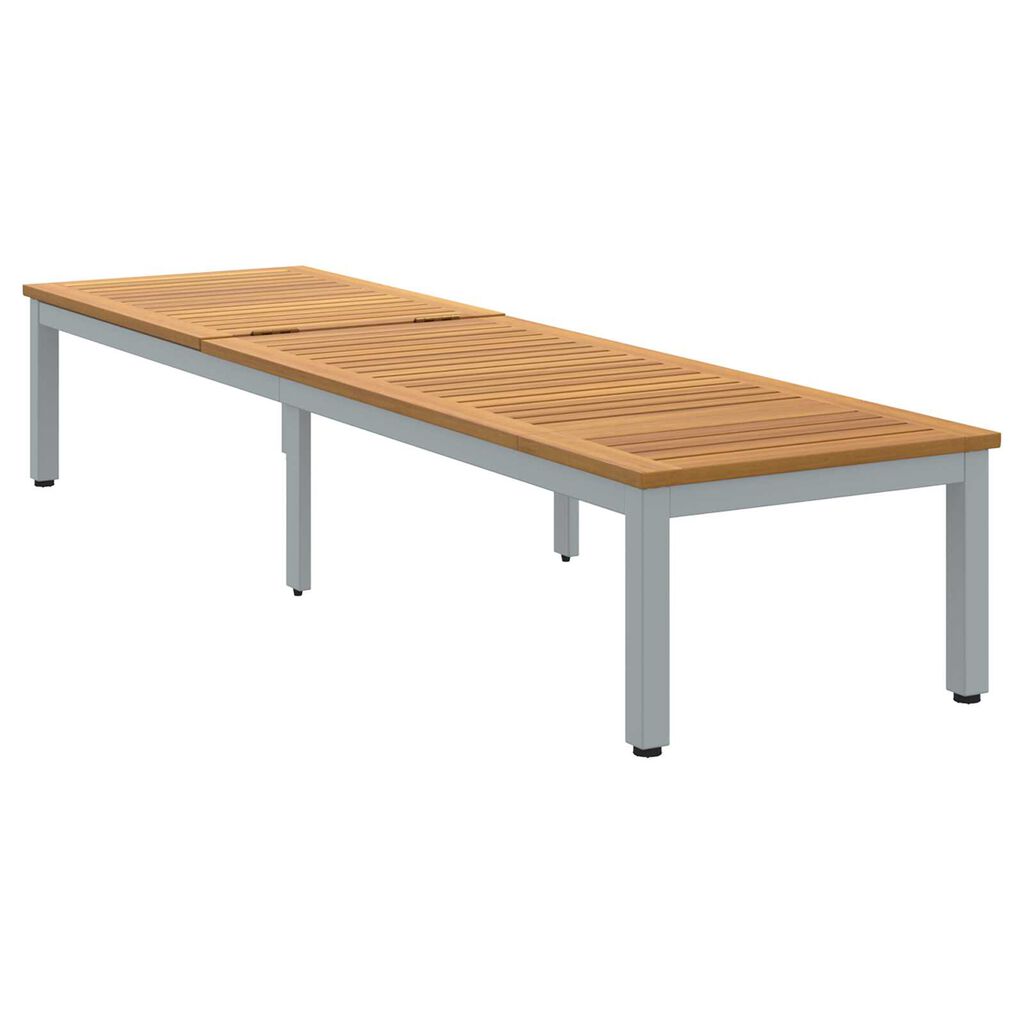 vidaXL Ξαπλώστρα 1-πρόσωπο Γκρι 200 x 55 x 35 εκ. Μασίφ ξύλο ακακίας
