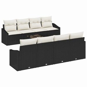 vidaXL &Sigma;&epsilon;&tau; &Kappa;&alpha;&nu;&alpha;&pi;έ &mu;&epsilon; &mu;&alpha;&xi;&iota;&lambda;ά&rho;&iota; 9 pcs &Mu;&alpha;ύ&rho;&omicron; &kappa;&alpha;&iota; &Kappa;&rho;έ&mu;&alpha; &sigma;&upsilon;&nu;&theta;&epsilon;&tau;&iota;&kappa;ό &rho;&alpha;&tau;ά&nu;