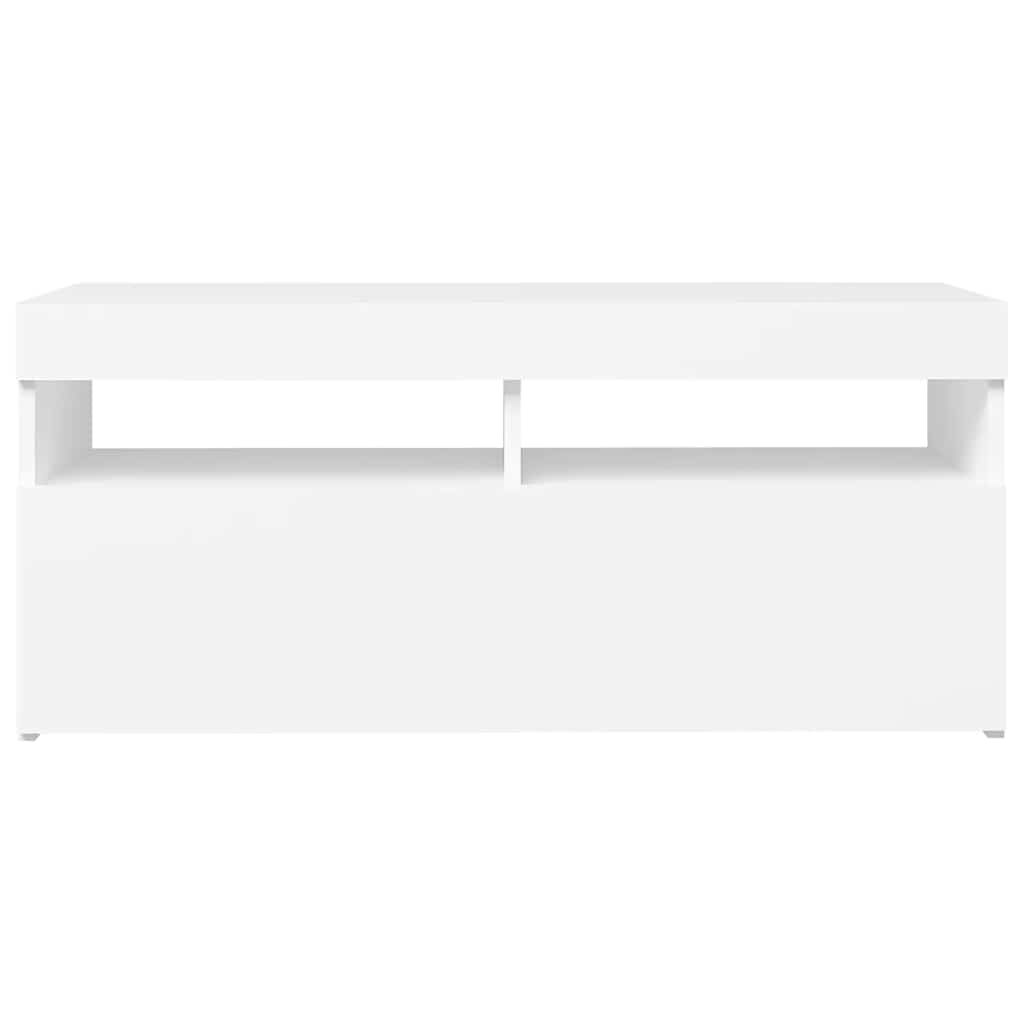 vidaXL Έπιπλο Τηλεόρασης με LED Λευκό 90 x 35 x 40 εκ.