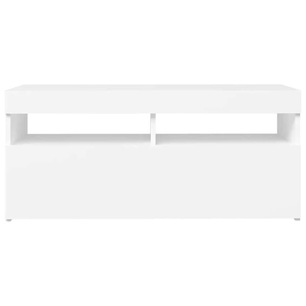 vidaXL Έπιπλο Τηλεόρασης με LED Λευκό 90 x 35 x 40 εκ.