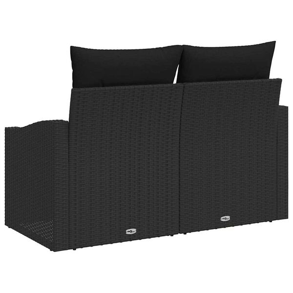 vidaXL Καναπές Κήπου με μαξιλάρι Μαύρο 123 x 62 x 69εκ συνθετικό ρατάν