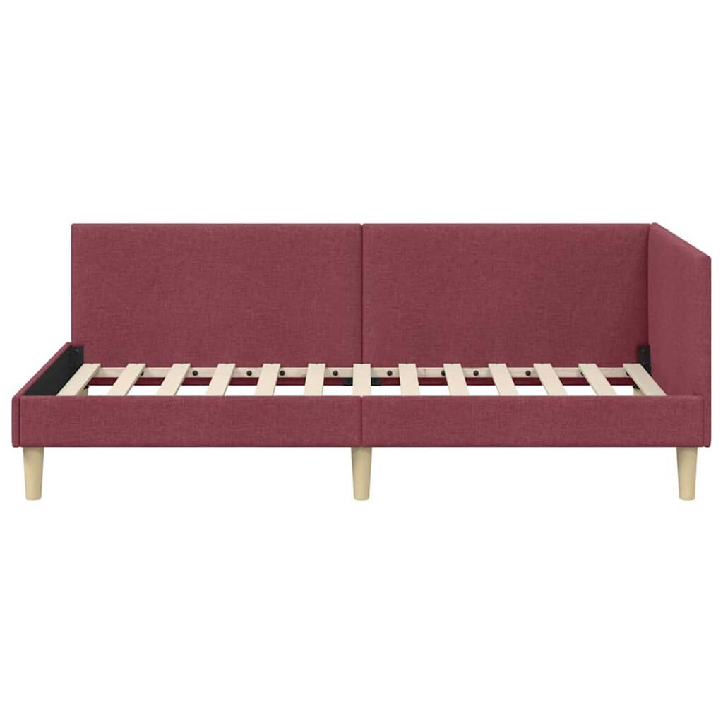 vidaXL Κρεβάτι Γωνίας Άλλο Μπορντό 100 x 200 cm Ύφασμα και Έργο ξύλου