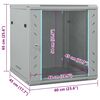 vidaXL Ντουλάπα δικτύου με αποθήκευση Γκρι 60 x 45 x 65 εκ Ατσάλι