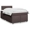 vidaXL Κρεβάτι Boxspring με Στρώμα Σκούρο Καφέ 120x190 εκ Υφασμάτινο
