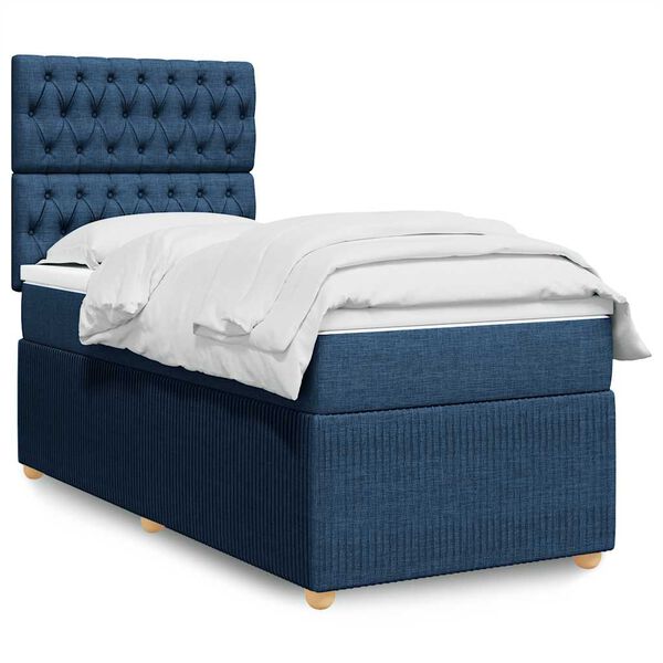 vidaXL &Kappa;&rho;&epsilon;&beta;ά&tau;&iota; Boxspring &mu;&epsilon; &Sigma;&tau;&rho;ώ&mu;&alpha; &Mu;&pi;&lambda;&epsilon; 100 x 200 &epsilon;&kappa;. &Upsilon;&phi;&alpha;&sigma;&mu;ά&tau;&iota;&nu;&omicron;