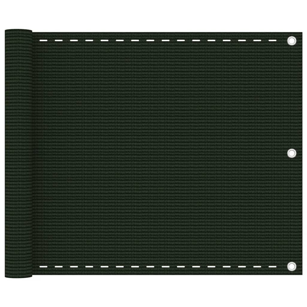 vidaXL Διαχωριστικό Βεράντας Σκούρο Πράσινο 75 x 300 εκ. από HDPE