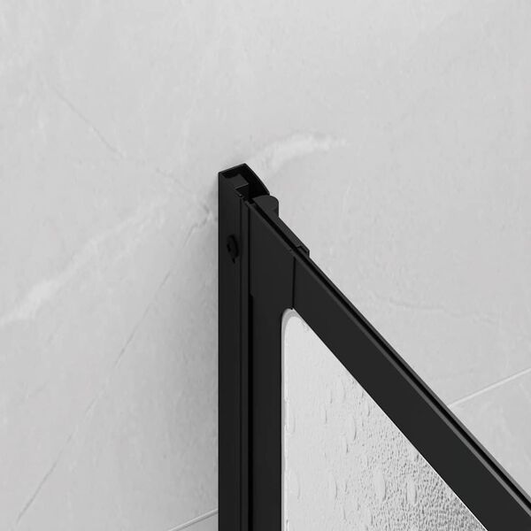 vidaXL Διαχωριστικό ντους Μαύρο 132 x 2 x 140 εκ Αλουμίνιο