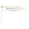 vidaXL Τέντα Συρόμενη Χειροκίνητη με LED Κρεμ 300 x 250 εκ.