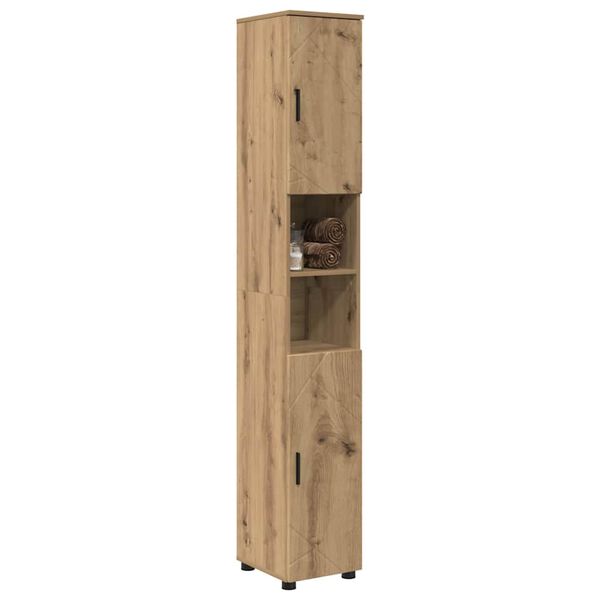 vidaXL Ψηλό ντουλάπι μπάνιου με πόρτα artisan δρυς 30 x 35 x 192 εκ.