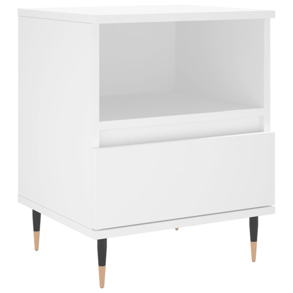 vidaXL Κομοδίνα Λευκά 2 τεμ. 40 x 35 x 50 εκ. από Επεξεργασμένο Ξύλο