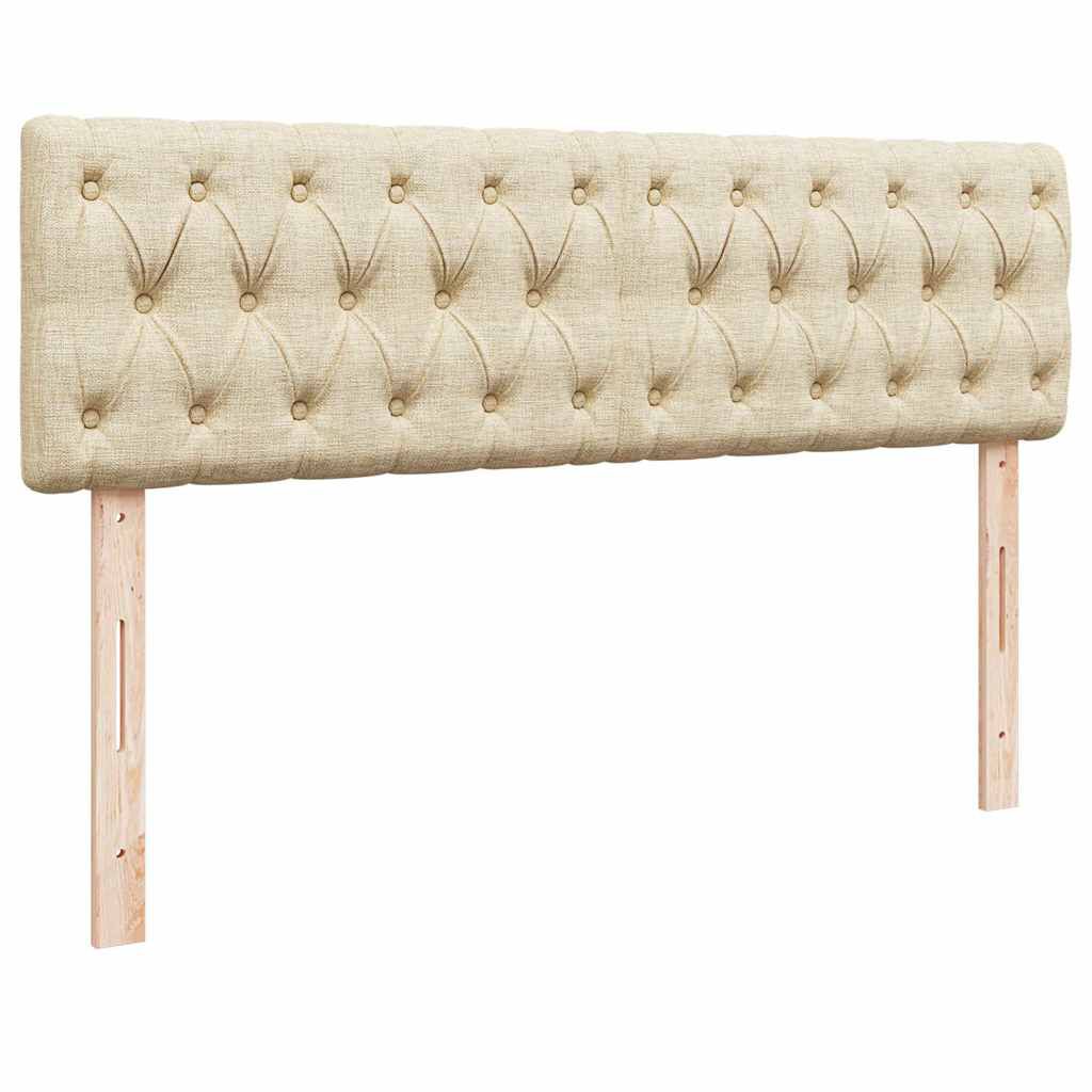 vidaXL Οθωμανικό κρεβάτι με στρώμα Cream 140x200cm ύφασμα