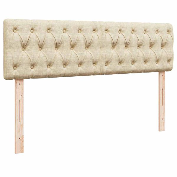 vidaXL Οθωμανικό κρεβάτι με στρώμα Cream 140x200cm ύφασμα