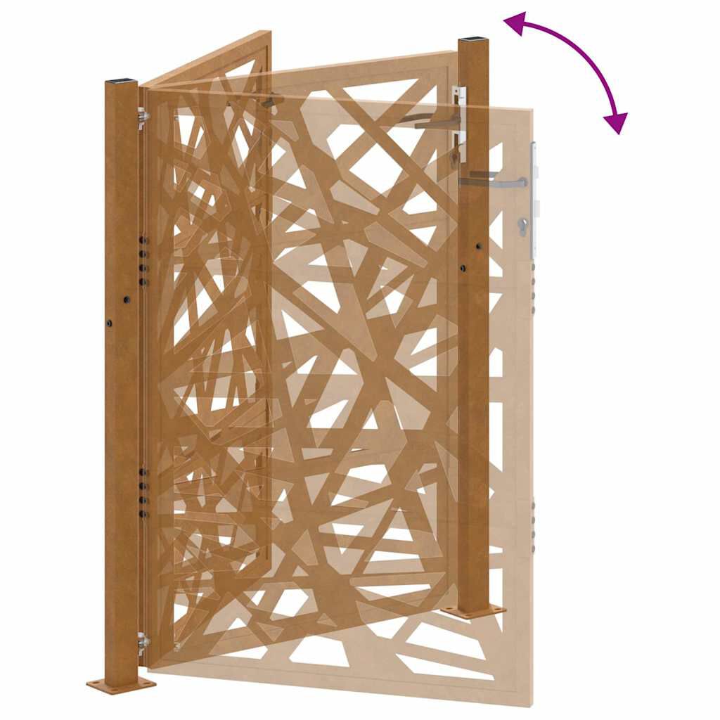 vidaXL Πύλη κήπου 105x130 cm από χάλυβα καιρικές συνθήκες Light Design