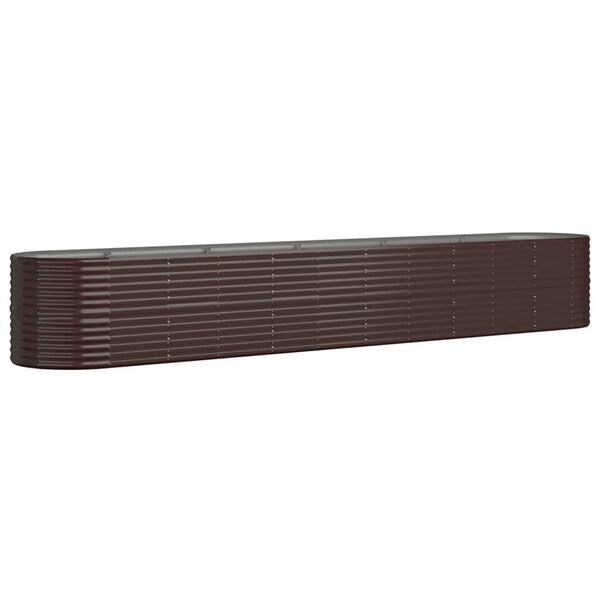 vidaXL Ζαρντινιέρα Καφέ 440x80x68 εκ. Ατσάλι με Ηλεκτρ. Βαφή Πούδρας