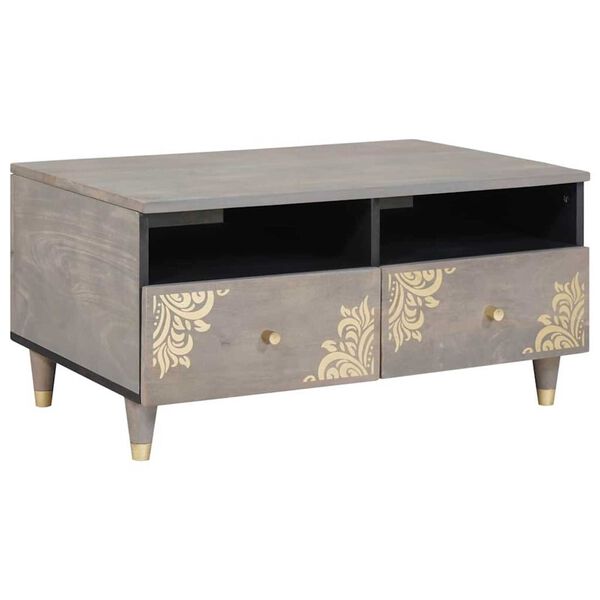 vidaXL Τραπεζάκι σαλονιού Γκρι 80 x 54 x 40 εκ Μασίφ ξύλο μάνγκο