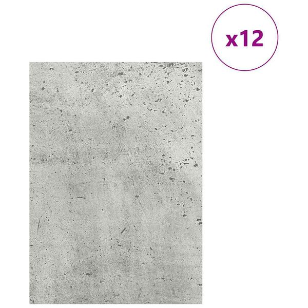 vidaXL Διακοσμητικά Πάνελ 12 pcs Γκρι σκυροδέματος 15 x 21 x 0.3 εκ