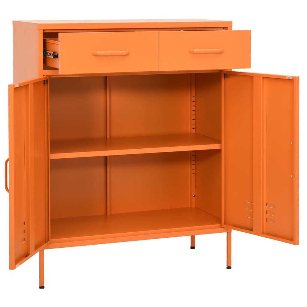 vidaXL Ντουλάπι Αποθήκευσης Πορτοκαλί 80 x 35 x 101,5 εκ. από Ατσάλι