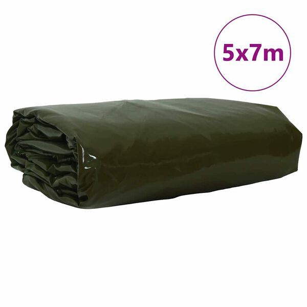 vidaXL &Tau;έ&nu;&tau;&alpha; 650g / m&sup2; &Epsilon;&lambda;&iota;ά &Pi;&rho;ά&sigma;&iota;&nu;&eta; 5 x 7 m &Kappa;&alpha;&mu;&beta;ά&sigmaf; &mu;&epsilon; &epsilon;&pi;&iota;&kappa;ά&lambda;&upsilon;&psi;&eta; PVC