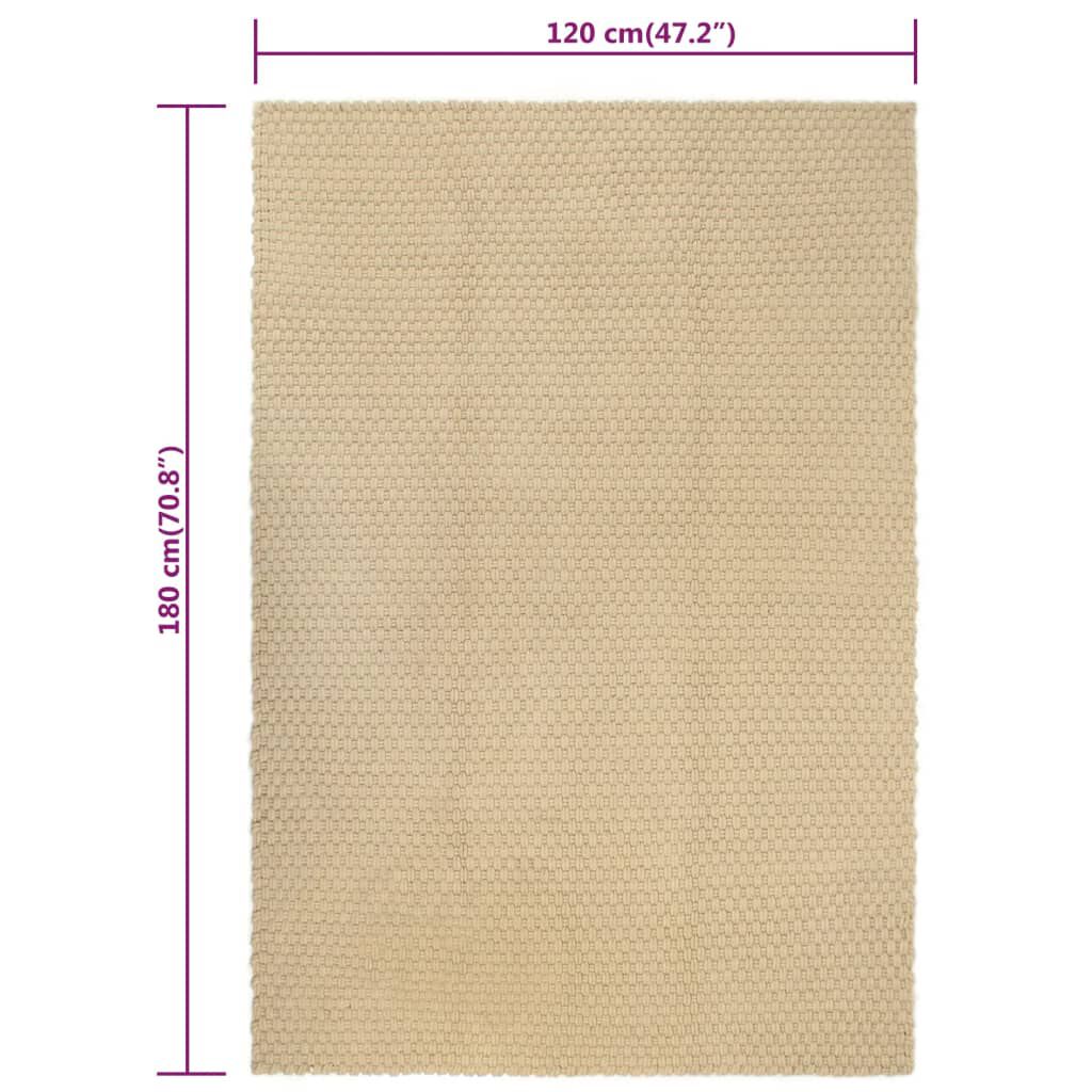 vidaXL Χαλί Ορθογώνιο Φυσικό 120 x 180 εκ. Βαμβακερό