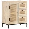 vidaXL Ντουλάπι 60x35x70 εκ. Μασίφ Ξύλο Μάνγκο και Φυσικό Ζαχαροκάλαμο